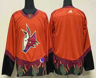 Men%27s Arizona Coyotes Blank Orange 2022 Reverse Retro Stitched Jersey->anaheim ducks->NHL Jersey